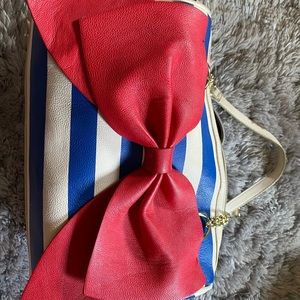 Blue & White stripped Betsy Johnson Purse